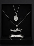 Mola Ali Spiritual Jewelry Set – Kada, Zulfiqar Pendant & hamsa Pendant (3-in-1 Gift Set)